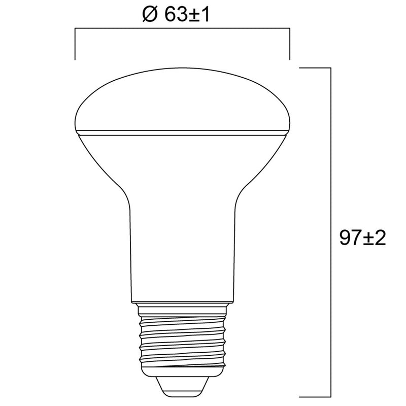 7W, 630lm, RefLED R63, E27, 63x97mm, LED Spotlight lamp Sylvania