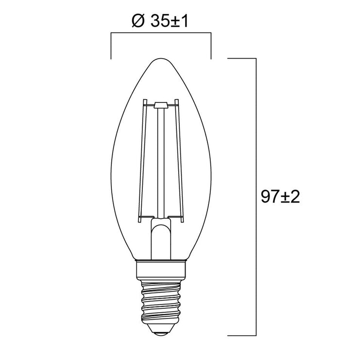 4.5W, 470lm, ToLEDo Retro Candle, E14, 2700K, 35x97mm, Spiral, LED lamp Sylvania