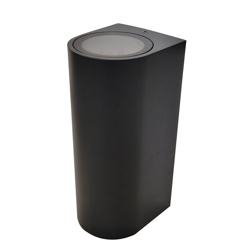 Thorgeon Luminaire Body 2x GU10 IP65 Anthracite – round outdoor wall light, 77x161 mm