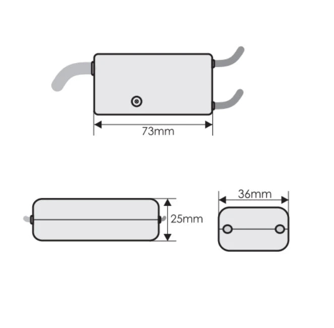 12V AC, 0-50W / LED 0-20W, 73x36x25mm Himmenninmuuntaja