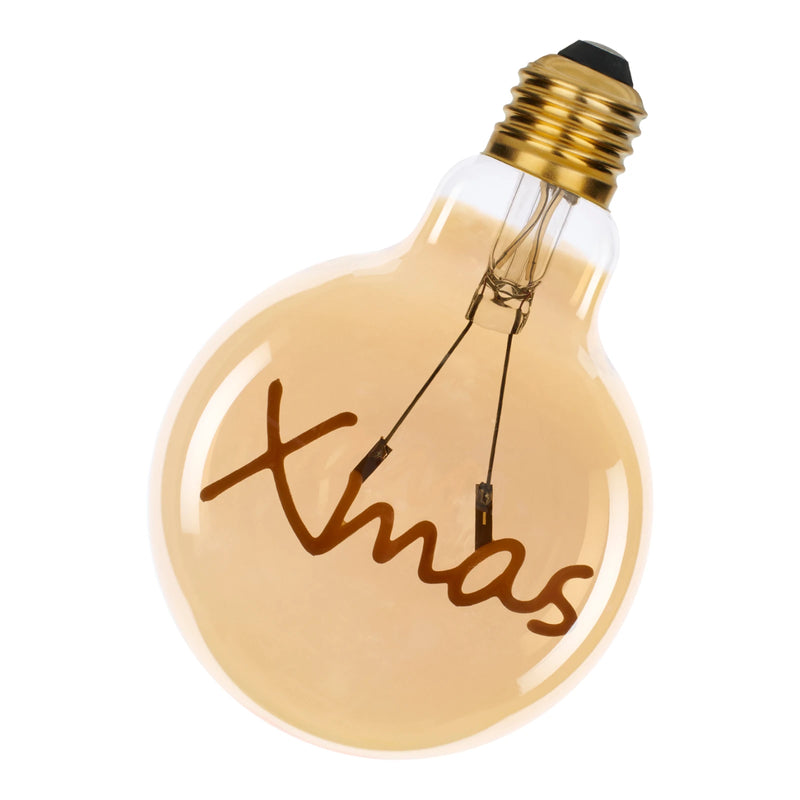 2W, 90lm, LED Silhouette Xmas G95 DIM, E27, 2000K, 95x104mm, Led kultainen Koristelamppu