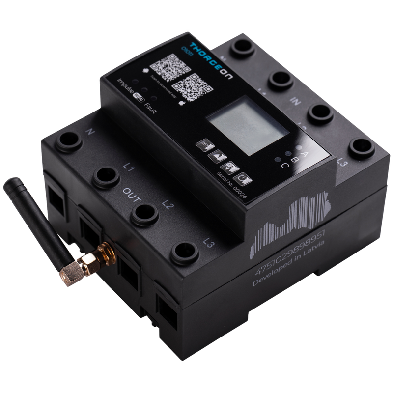 3-vaihe DIN kiskoon asennettava Wi-Fi energiamittari 80A(100A) THORGEON