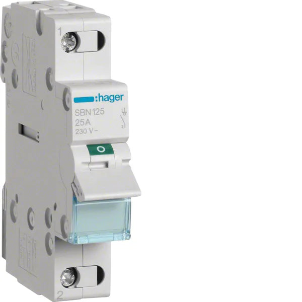 Hager 1P 25A Switch – load switch with indicator light