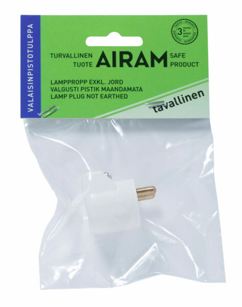 Lighting plug ungrounded Airam