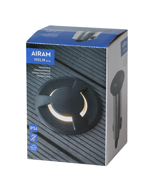 Holm 3Eye Terrace Light with Replaceable GU10 Bulb MAX. 7W Airam