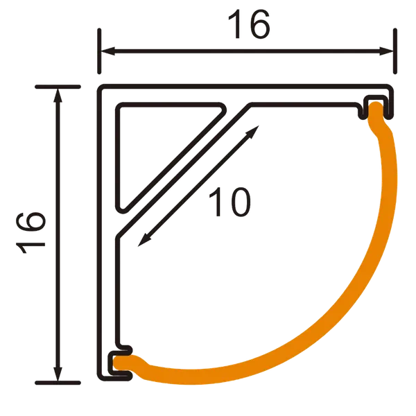 Alumiiniprofiilisetti LED nauhoille 2m IP20, L-muoto- Opaalikupu, Thorgeon