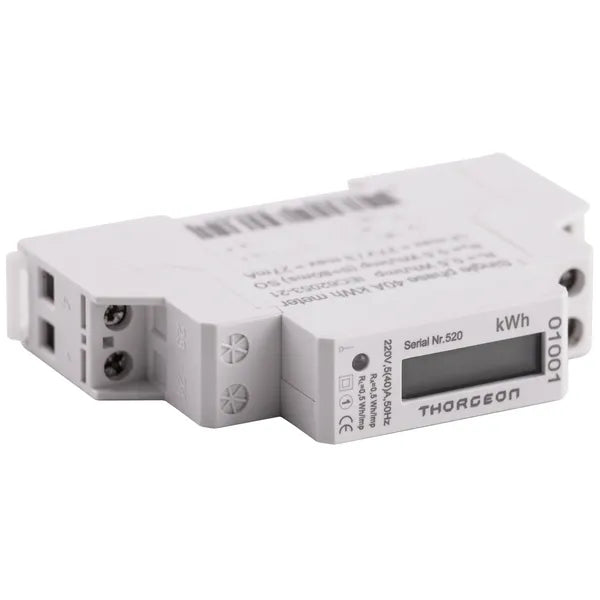 1-vaihe DIN-kiskoon asennettava energiamittari 40A THORGEON