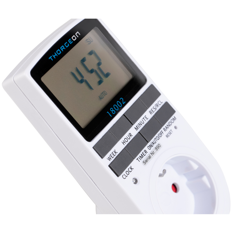 Digital timer socket 24/7h, 16A, 3680W, THORGEON