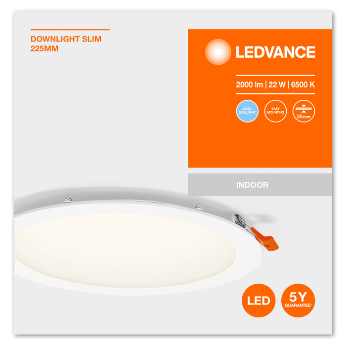 22W, 2000lm, Downlight Slim, IP20, 25x225mm, LED Alasvalo LEDVANCE
