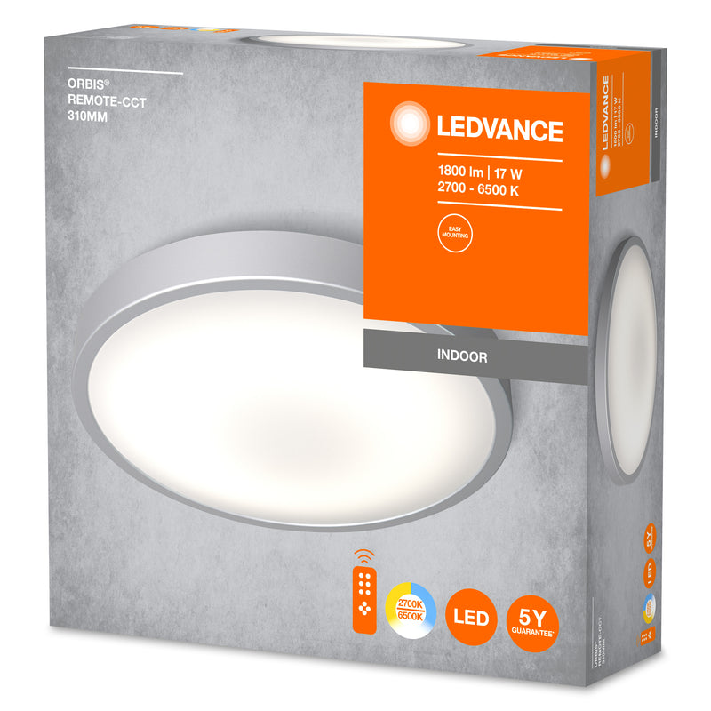17W, 1000lm, Orbis Remote-CCT Round, 2700...6500K, IP20, IK03, 80x310mm, LED Kattovalaisin Osram