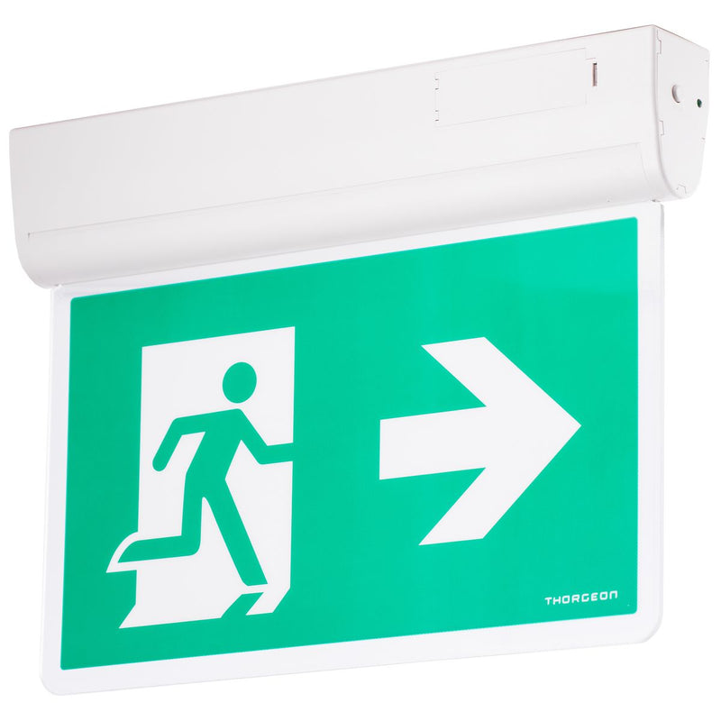 3W, 100lm, Emergency LED IP40, IK05, 3h-akulla, Valkoinen LED Turvavalo THORGEON