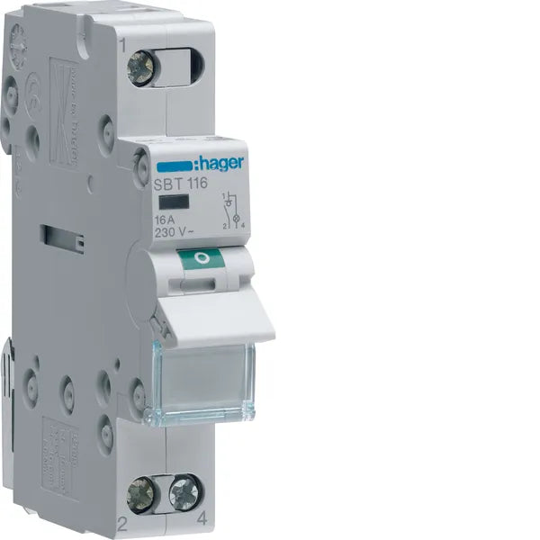 Hager 1-pole circuit breaker 16 A, 230 V - with indicator light