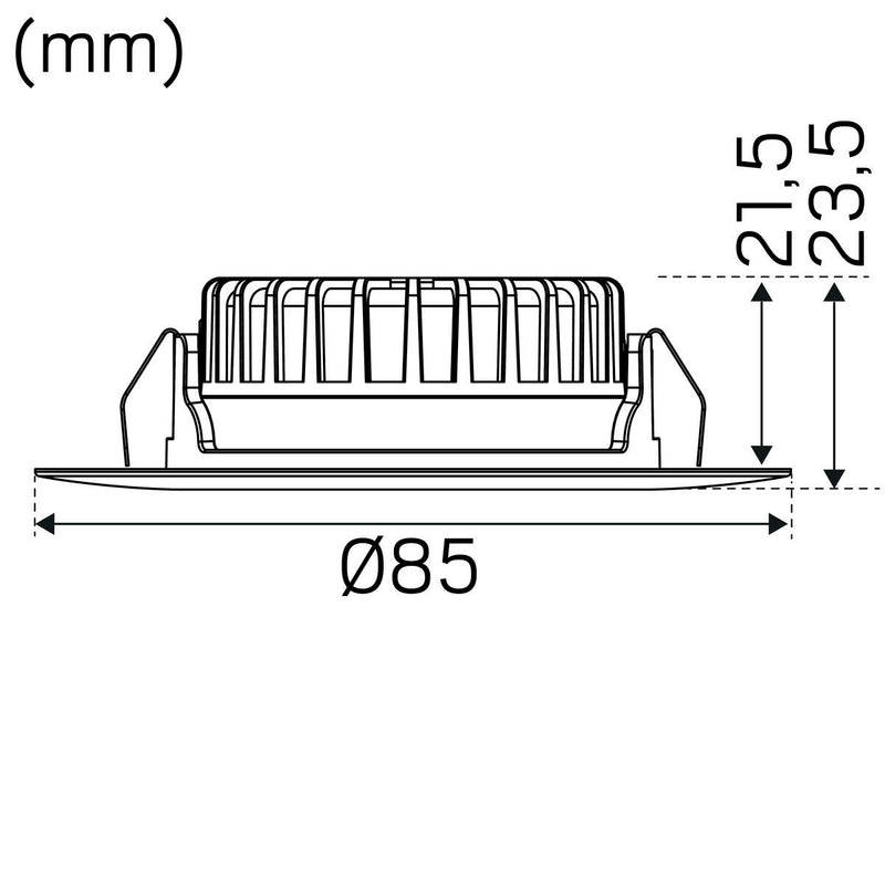 3.6W, 360lm, 12V AC/DC 70° DIM, 3000K, IP44, Ø58-62mm, Valkoinen Led alasvalo Hide-a-lite