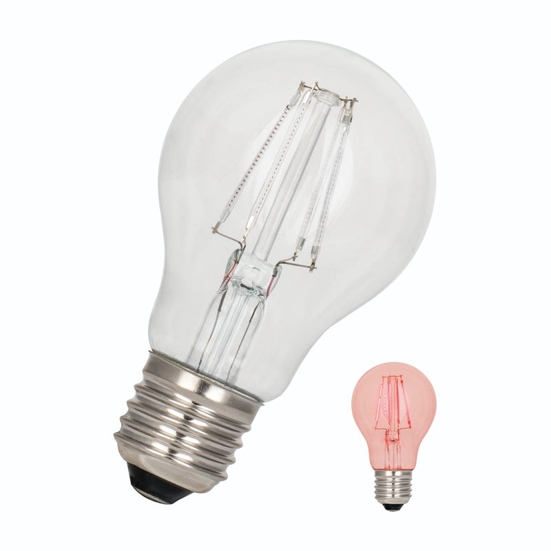 4W, 60lm, LED Filament A60 Red, E27, 60x105mm, punainen Led lamppu