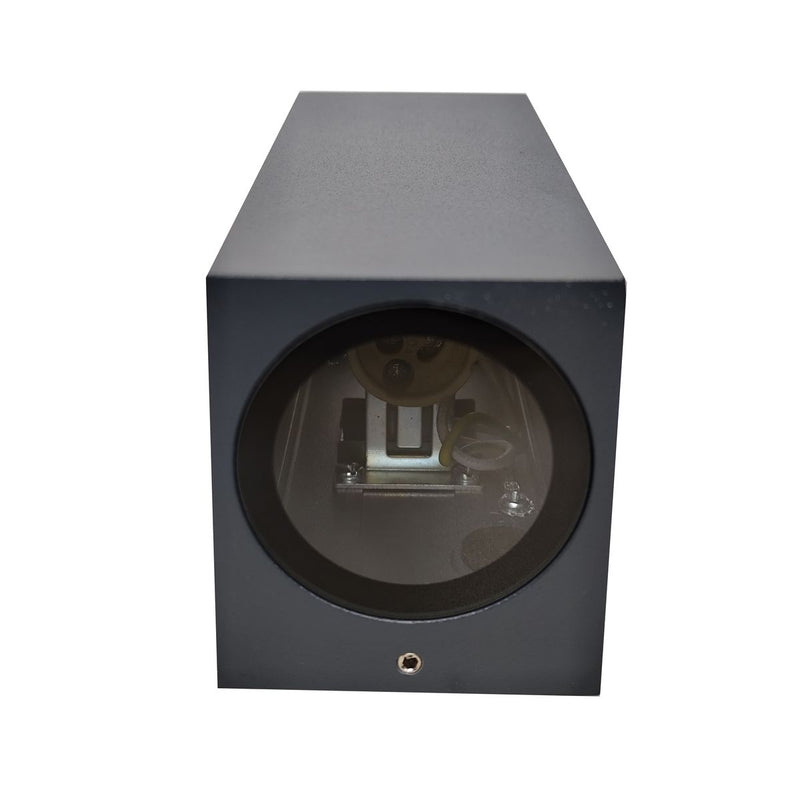 Thorgeon light fitting 2x GU10 IP65 anthracite – outdoor wall light square, 77x161 mm