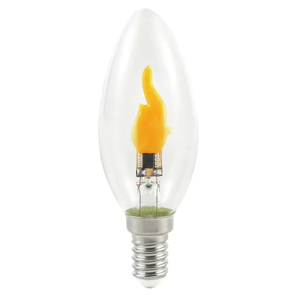 0.5W, 8lm, LED Flicker Flame B35, E14, 1800K, 36x100mm, LED Liekkikynttilälamppu Thorgeon