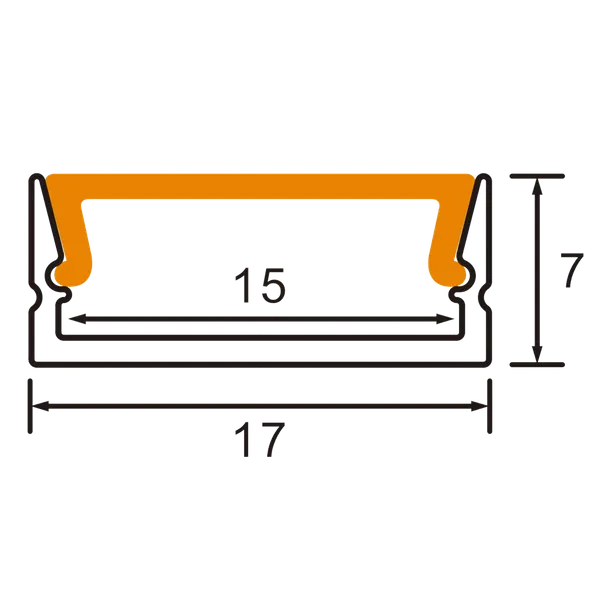 Aluminum profile set for LED strips 2m IP20, U-shape, Opal dome, Thorgeon