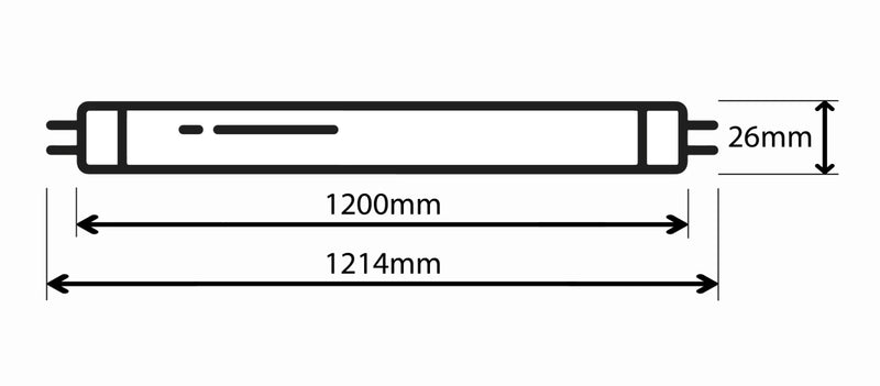36W, Blacklight Blue T8, G13, 1200mm, Black light tube