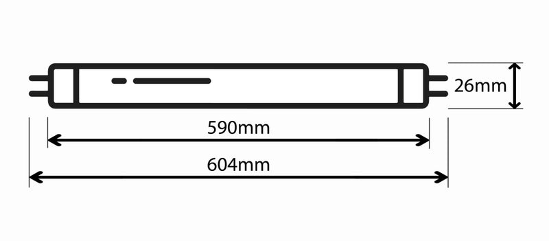 18W, Blacklight Blue T8, G13, 590mm, Blacklight tube