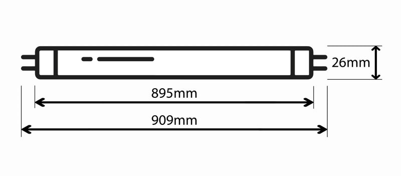 30W, Blacklight Blue T8, G13, 895mm, Black light tube