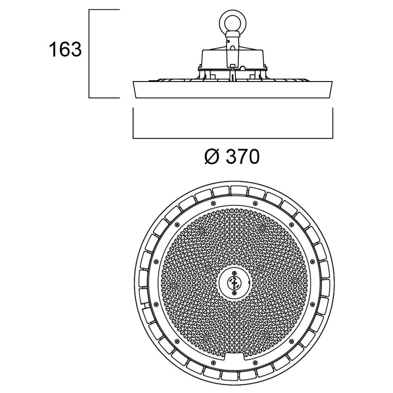 165W, 26400lm, Sylvania Granit, IP65, IK08, 4000K, 370x163mm, LED Teollisuusvalaisin Sylvania