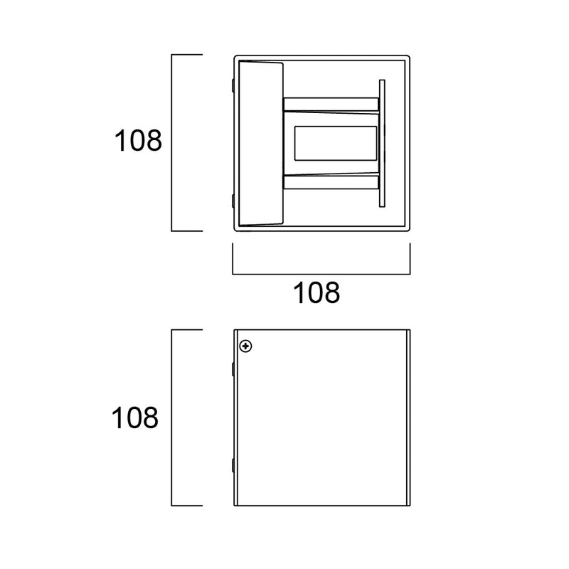 5,8W, 2x140lm Wall Cube IP54, Musta ja Valkoinen LED seinävalaisin Sylvania