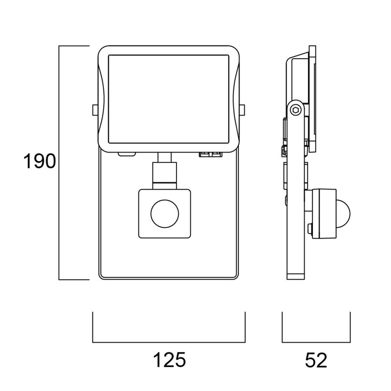 10.5W, 1000lm, Start Flood PIR version IP65, IK05, 4000K, LED spotlight Sylvania