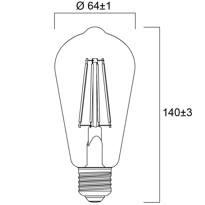 7W, 806lm, ToLEDo Retro ST64 DIM, E27, 2700K, 64x140mm, Led lamppu Sylvania