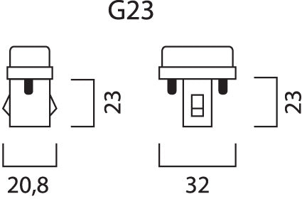 9W, 600lm, G23 2-P, 25x165mm, Pistokantalamppu