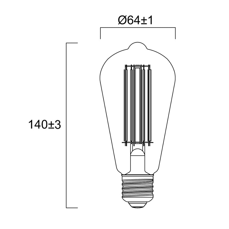 7.5W, 640lm, ToLEDo Retro Vintage Gold SylSmart Home ST64 DIM, E27, 2000K, 64x140mm, Led Älylamppu Sylvania