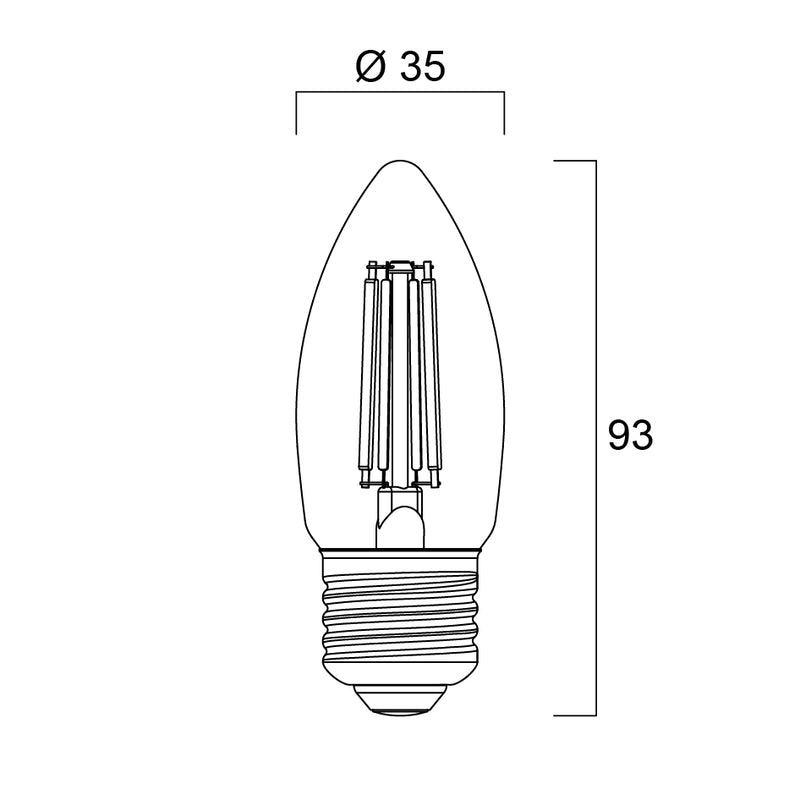 4.5W, 470lm, ToLEDo Retro Candle, E27, 2700K, 35x93mm, Led lamppu Sylvania