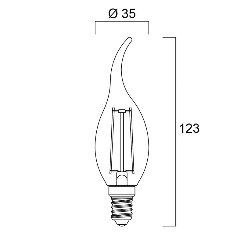 2.1W, 250lm, ToLEDo Retro Candle, E14, 2700K, 35x123mm, Led lamppu Sylvania