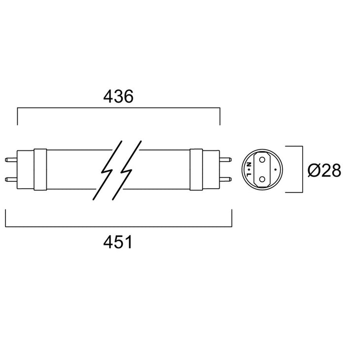 6.3W, 950lm, ToLEDo Avant High Output T8, G13, 451mm, LED Tube Sylvania