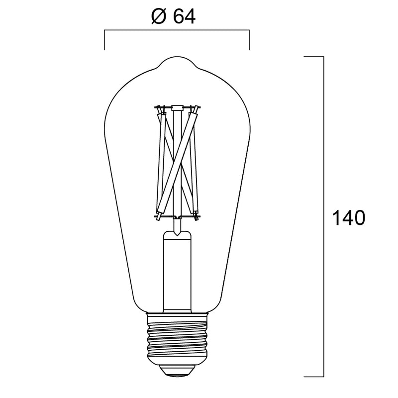 7W, 806lm, ToLEDo Retro SylSmart Home ST64 TW DIM, E27, 2000-6500K, 64x140mm, Led Älylamppu Sylvania