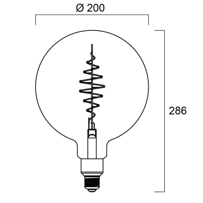 7.5W, 150lm, ToLEDo Retro Vintage Black SylSmart Home G200 DIM, E27, 2000K, 200x286mm, Led Älylamppu Sylvania