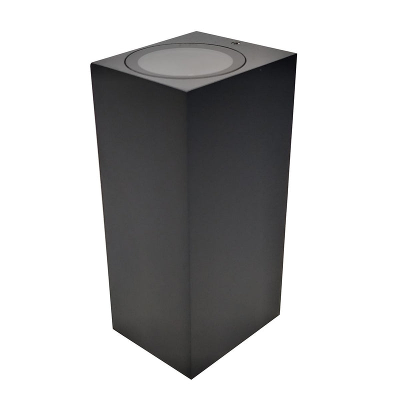 Thorgeon light fitting 2x GU10 IP65 anthracite – outdoor wall light square, 77x161 mm