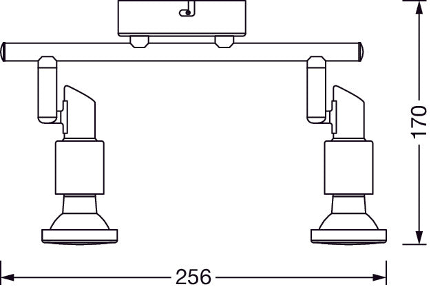 5.2W, 460lm, LED Spot BRUSHED SILVER, 2XGU10, 2700K, IP20, IK03, 90x256mm, LED Spotlight Osram