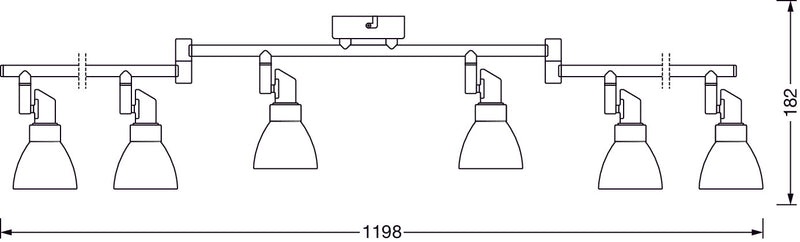 11,4W, 1200lm, LED Spot, 6XG9, 2700K, IP20, IK03, 90x1198mm, LED Kohdevalaisin Osram
