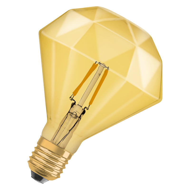 4W, 470lm, Vintage 1906 Edison 40 Filament Diamond GOLD, 2400K, E27, 110x142mm, LED Sisustuslamppu Osram