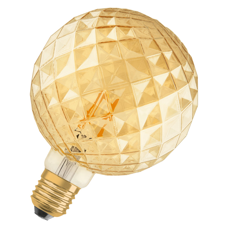 4W, 470lm, Vintage 1906 Big Globe 40 Filament Pine GOLD, E27, 2400K, 125x168mm, LED Sisustuslamppu Osram