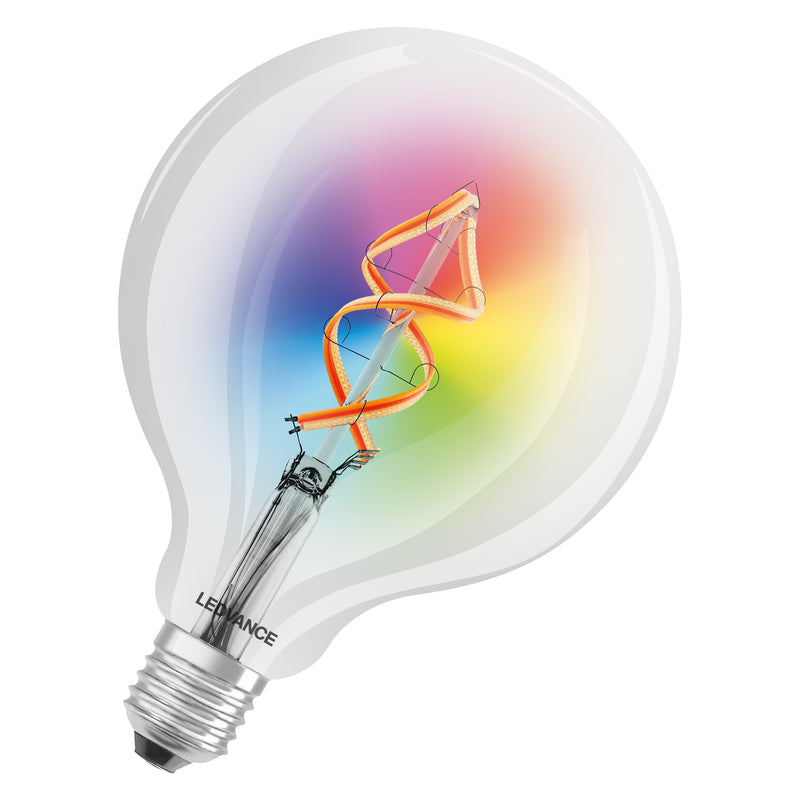 4.5W, 300lm, SMART+ Filament Globe RGBW 30, E27, 2700K, 124x168mm, LED smart lamp Osram