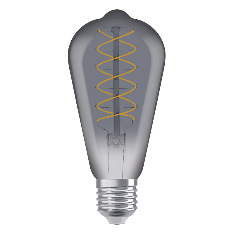7.8W, 360lm, Vintage 1906 Edison 30 Filament SMOKE DIM, E27, 1800K, 64x140mm, LED Sisustuslamppu Osram