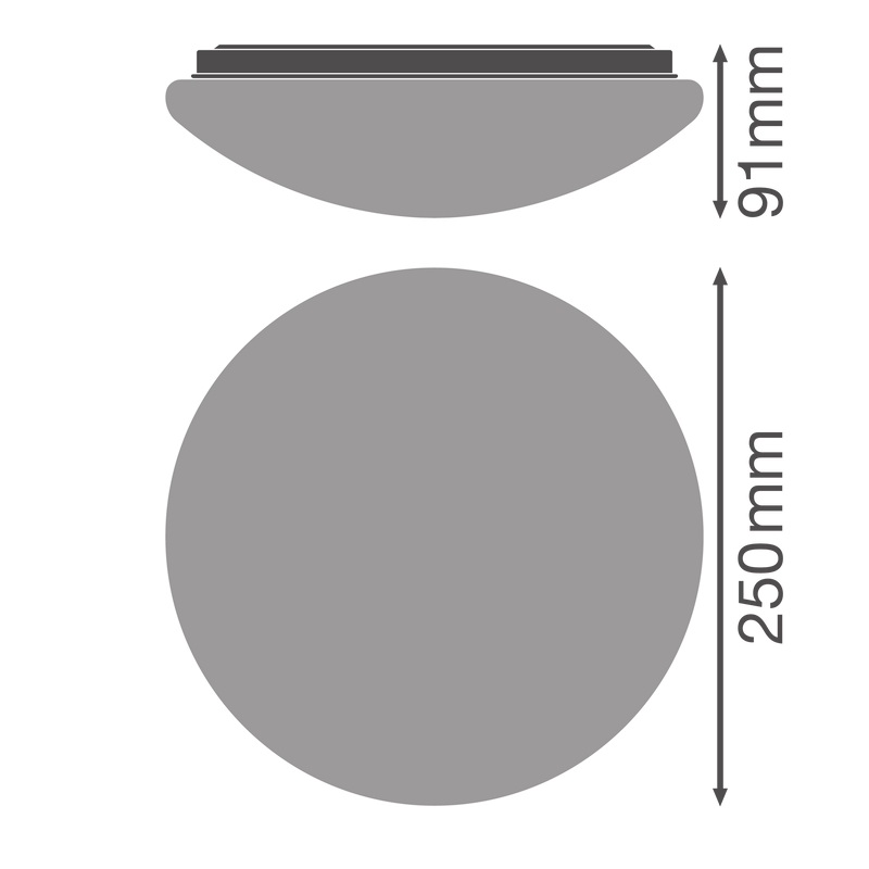 13W, 920lm, Ceiling Essential Round, IP20, IK03, 91x250mm, LED Kattovalaisin Osram
