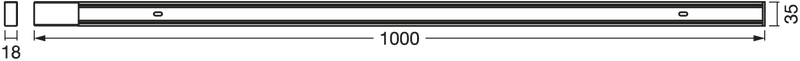 Tracklight Rail 1M, IP20, Contact rail for track light Osram