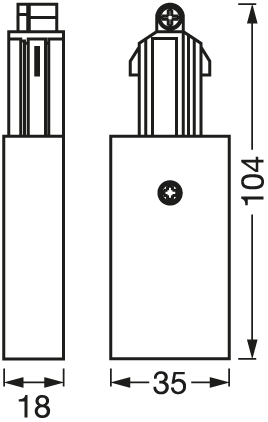 Tracklight Supply Connector, 1 piece Track connector Osram
