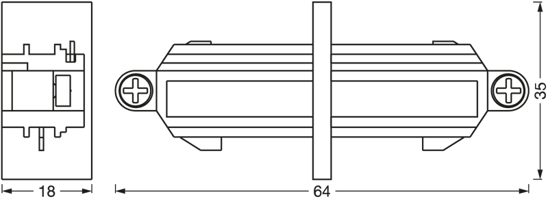 Tracklight Linear Connector, 35x64mm, 2-piece Track connector Osram