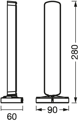 8W, 240lm, SMART+ Wifi Mood Light Black RGB + DIM, 2700...6500K, IP20, 60x280mm, LED Älytunnelmavalaisin Osram
