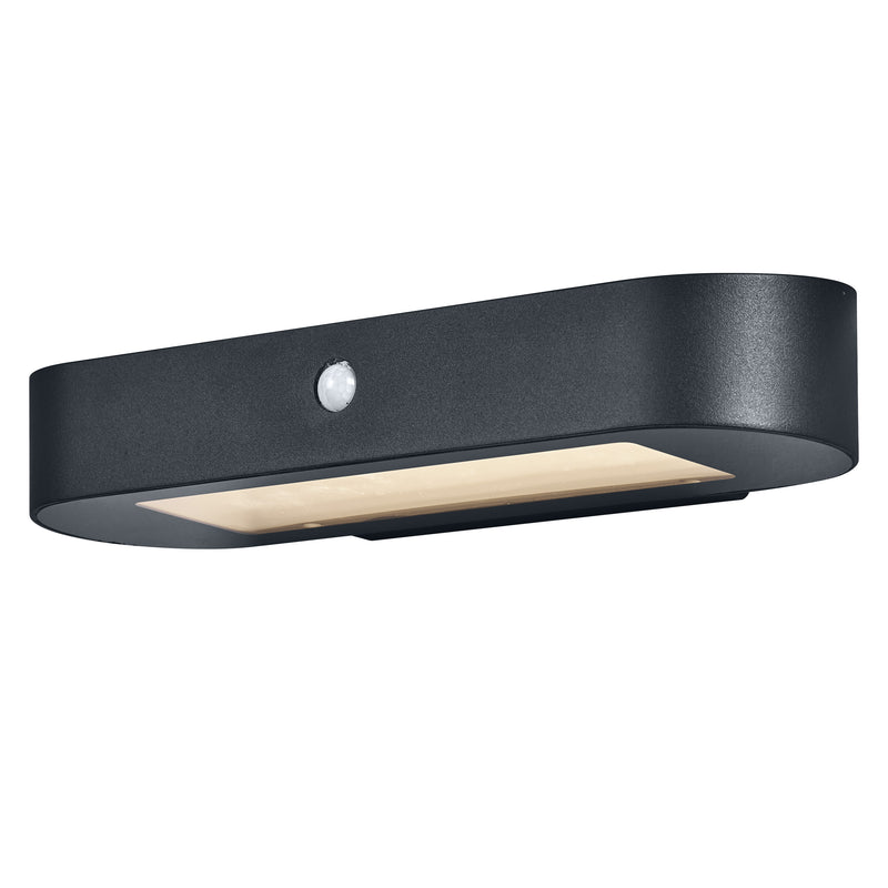 6W, 540lm, Endura Style Solar Oval Wall Sensor BLACK, IP44, 125x340mm, LED Ulkoseinävalaisin aurinkokennolla Osram