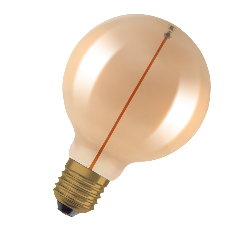 2,2W, 120lm, Vintage 1906 Globe 95 12 Filament Magnetic GOLD, 2700K, E27, 95x138mm, LED Sisustuslamppu Osram