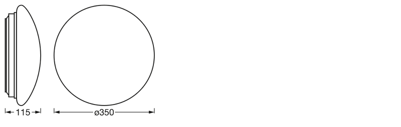 2xE27 Ceiling Essential, IP20, IK03, 115x350mm, Ceiling lamp Osram